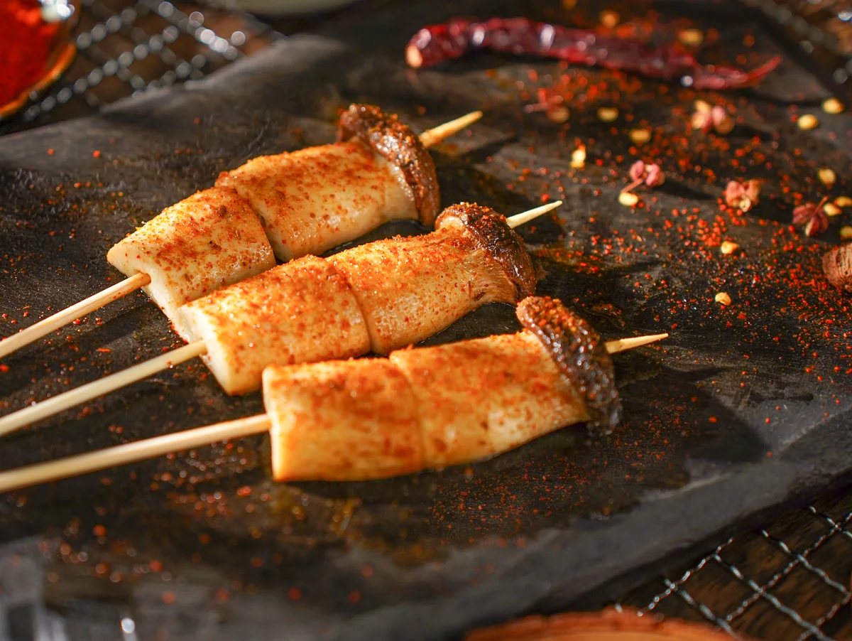 King oyster mushroom skewers