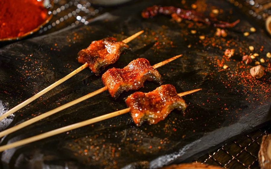 Unagi kabayaki skewers
